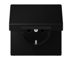 Jung Kištukinis lizdas su dangteliu ir įžeminimu SCHUKO® LS 1520, IP44, 16A, matinės grafito juodos sp.