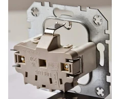 Liregus Kištukinis lizdas su įžeminimu EPSILON, metalo spalvos (be rėmelio)