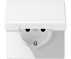 Kištukinis lizdas su įžeminimu ir dangteliu SCHUKO® LS 1520 BFKL, matinis lakuotas, baltas