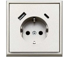 Kištukinis lizdas ir USB A+C kroviklis LIREGUS MODERN,šamp.