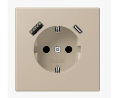 Kištukinis lizdas su USB A ir C jungtimis, kreminės (ombre naturelle claire (243)) sp.
