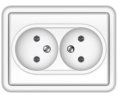 Kištukinis lizdas VILMA STANDARD ST 150, 2 vietų, be įžeminimo, baltas