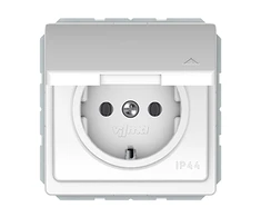 Kištukinis lizdas VILMA STANDARD ST 150, su įžeminimu ir dangteliu, be rėmelio, IP44, baltas