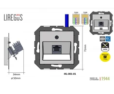 Liregus Kompiuterio lizdas EPSILON, smėlio sp., be rėmelio