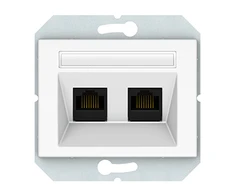 Bikuvalt Kompiuterio lizdas VILMA XP 500 be rėmelio, 2 vietų (2xRJ45 CAT5E UTP AMP), baltas