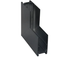L tipo paviršinio magnetinio bėgelio kampinis sujungimas MAGNETIC, juodas