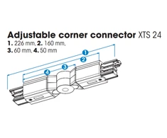 Solar Plus Lanksti jungtis XTS24-2 bėgeliams GLOBAL Trac Pro, juoda, be užmaitinimo galimybės