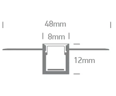 Lankstus užglaistomas profilis, baltas, 2m ilgio, 8mm vidinio pločio, 7901ATR/W