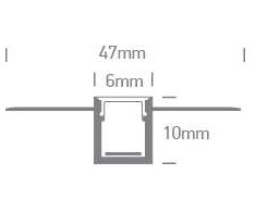 Lankstus užglaistomas profilis, baltas, 2m ilgio, 6mm vidinio pločio, 7901AATR/W