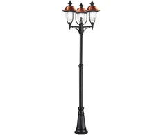 Lauko šviestuvas VENEZIA, juodas, 3xE27, IP44