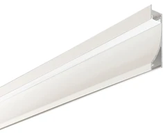 LED grindjuostės profilis su dangteliu ir užbaigimais MOP, baltas, 2m