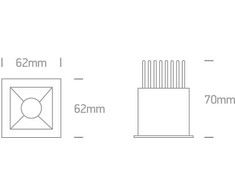LED įleidžiamas šviestuvas, baltas, 3000K, 50107B/W/W