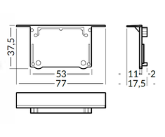 LED juostos įleidžiamo profilio PHIL užbaigimo elementai, juodi