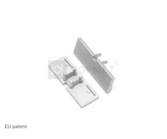 LED juostos profilio BACK10 užbaigimo elementas su skyle, sidabrinis