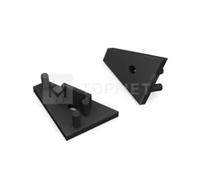 LED juostos profilio CORNER10 Gen2 užbaigimo elementai su skyle, juodi