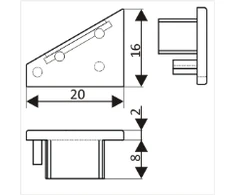 LED juostos profilio CORNER10 užbaigimo elementas, baltas L+R