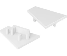 LED juostos profilio CORNER12.v2 užbaigimai, balti, 2vnt.