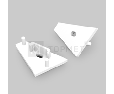 LED juostos profilio CORNER14 Gen2 užbaigimo elementai su skyle, balti