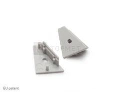 LED juostos profilio CORNER14 GEN2 užbaigimo elementas su skyle, sidabro sp., 2vnt.