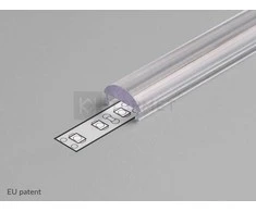 Bikuva.lt LED juostos profilio dangtelis C CLICK, skaidrus, 2m