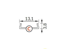 Bikuva.lt LED juostos profilio dangtelis C CLICK, juodas, 3m