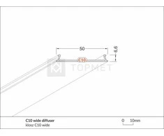 Bikuva.lt LED juostos profilio dangtelis C10 CLICK WIDE, 2m