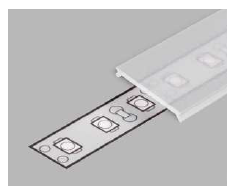 LED juostos profilio dangtelis C3 CLICK, skaidrus, 2m