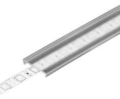 LED juostos profilio dangtelis C6 CLICK, skaidrus, 2m