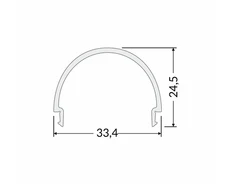 Bikuva.lt LED juostos profilio dangtelis D9 CLICK, baltas, 2m