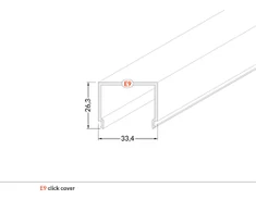 Bikuva.lt LED juostos profilio dangtelis E9 CLICK, baltas, 2m