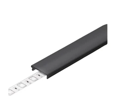 Bikuva.lt LED juostos profilio dangtelis F CLICK, juodas, 2m