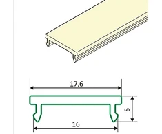 Bikuvalt LED juostos profilio dangtelis F CLICK, skaidrus, 2m