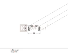 Bikuva.lt LED juostos profilio dangtelis I CLICK, baltas, 2m