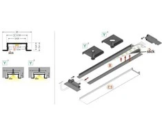 Bikuva.lt LED juostos profilio GROOVE14.V2 užbaigimo elementai su skyle, juodi, 2vnt.