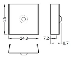 LED juostos profilio LINEA-IN20 tvirtinimo elementai U7, komplekte 2 vnt.