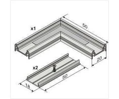 Bikuvalt LED juostos profilio SURFACE10 kampinis sujungimas L (baltai nudažytas)