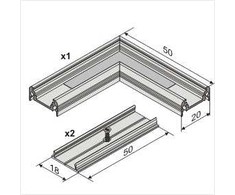 LED juostos profilio SURFACE10 kampinis sujungimas L (anoduotas)