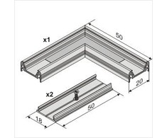 LED juostos profilio SURFACE10 kampinis sujungimas L (baltai nudažytas)