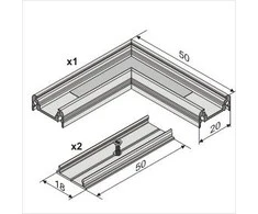 Bikuvalt LED juostos profilio SURFACE10 kampinis sujungimas L (baltai nudažytas)