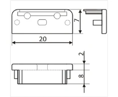 LED juostos profilio SURFACE10 užbaigimo elementas (juodas).