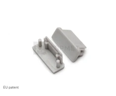 Bikuva.lt LED juostos profilio SURFACE14 užbaigimo elementas (pilkas)