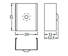 Bikuva.lt LED juostos profilio tvirtinimo elementai U4 CONE, baltos spalvos