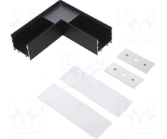 Bikuva.lt LED juostos profilio VARIO30-02 kampinis sujungimas 90 laipsnių, anoduotas juodas