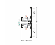 LED juostos profilis BACK10 A/UX, anoduotas aliuminis, 2m