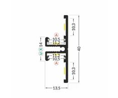 Bikuvalt LED juostos profilis BACK10 A/UX, juodas, 2m