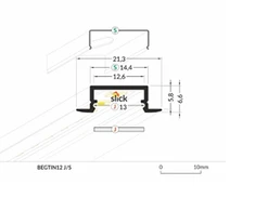 Bikuva.lt LED juostos profilis BEGTIN12 J/S, baltas, 2m