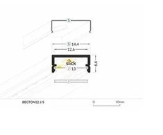 Bikuva.lt LED juostos profilis BEGTON12 J/S, baltas, 2m