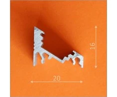 LED juostos profilis CORNER10 BC/UX, anoduotas aliuminis, 2m