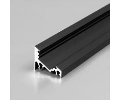 LED juostos profilis CORNER10 BC/UX, juodas, 2m