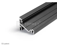 LED juostos profilis CORNER14 EF/TY, juodas, 2m